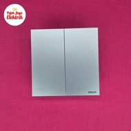 661021N-6Q 2 Gang 1 Way M7 Air Ultra Slim Switch Grey Simon Series Switch