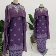 Warna Purple Keladi - Baju Kurung Moden Songket Printed Normala