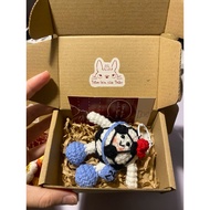 Wool soccer keychain - HANDMADE keychain cute