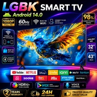 LGBK Smart TV 32 inch Android TV murah 43" Android14 LED Digital TV With Netflix/YouTube/Google/WIFI