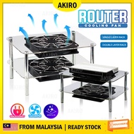 AKIRO Acrylic Strong Router Cooler Fan 1600RPM USB 5V Double Tier Cooling Fan WiFi Modem TV Box Medi
