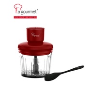 La gourmet Healthy Glass Chopper 2L, Red + La gourmet Silicone Spatula