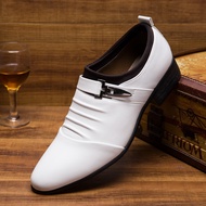 INLIKE Import Fashion Sepatu Pantofel Pria Tanpa Tali Kerja Kantor Formal Full Black Putih Pria Sepa