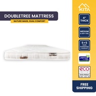 KITA DOUBLETREE Mattress (4 inch), Natural Latex + Rubberized Coconut Fibre, Sizes (Single, Super Si