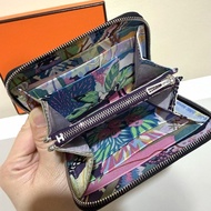 Hermes 愛馬仕 自由之城 狗來富 絲巾短夾 黑