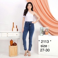 Cp KANCING 2 HW HIGHWAIST Cross Rope JEANS 2112 2113 2114