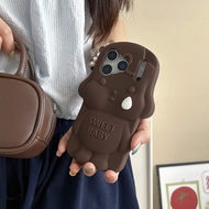 Cute Chocolate Color Crying Again Series Crybaby for iPhone 13 14 15 16 17 Pro Max 3D Mobile Phone C