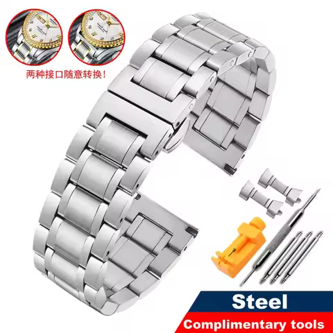 316L stainless steel strap is suitable for Tissot 1853 couturier T035 Longines Omega metal watch cha