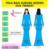 POLA BAJU KURUNG MODEN DUA TINGKAT