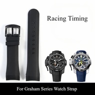 High Quality Silicone Watchbands for Graham Riftag Watch for Men's Racing Timing Series Curved Inter