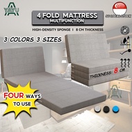 YAYU Foldable Mattress Single Mattress And Queen Foldable Bed / 4 Fold / 8cm Thickened Sponge Floor Tatami Mattress Sleeping Mat