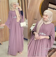 Shabira Kaftan Wanita Remaja Dewasa Terbaru 2025 Simple Elegam Kekinian Viral Bahan Ceruty Babydoll