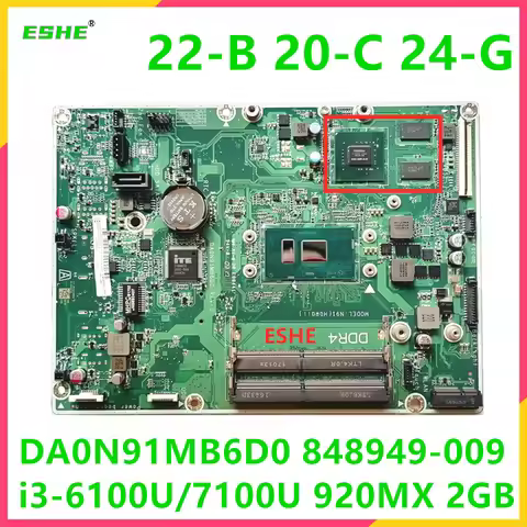 For HP All-In-One 22-B 20-C 24-G AIO Motherboard DA0N91MB6D0 With i3 i5 CPU 920MX V2G 848949-606 848