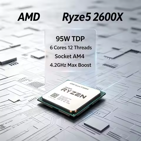 AMD R5 2600X Ryzen 5 2600X Unlocked Overclocking 6 Core 12 Thread AM4 Desktop Processor for Gaming a