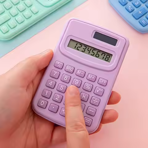 Small Solar Calculator Portable Calculator Cute 8 Digits LCD Electronic Home Office Calculator for K
