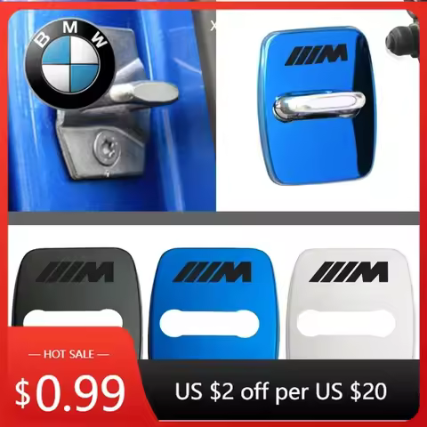 Interior Mouldings 4pcs stainless steel Car Door lock cover sticker For bmw M Sticker X1 X3 X4 X5 X6