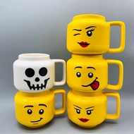 Expression ceramic cup, figurine head, ceramic cup, cute smiling face, drinking cup, children's cup