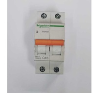 MCB DOMAE 4.5KA 2P 6A/16A ORIGINAL SCHNEIDER SNI - 2A
