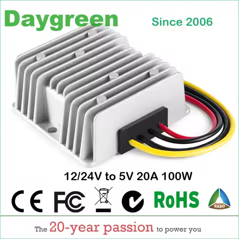 12V to 5V 20A 24V to 5V 20 AMP Newest Hot DC DC Step Down Converter Reducer B20-1224-05 Daygreen CE 