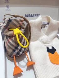 BURBERRY水鳥設計格紋尼龍水瓶套斜挎包女士手機包單肩小包