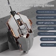 Chuột cơ gaming led RGB 12800DPI MK500 mechanical Gaming mouse E-Sport