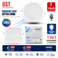 UST LED PANEL LAMPU DOWNLIGHT 4”15W | 6” 24WATT (6500K) LAMPU LED DOWNLIGHT (CEILING) | 6” 24WATT