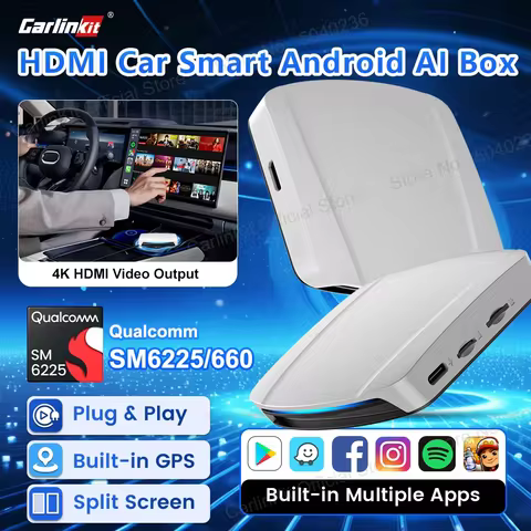 2025 CarlinKit HDMI Video Output Android 13 CarPlay AI Box SM6225 8-Core Android Auto Wireless CarPl