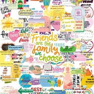 100PCS Vibrant and Colorful Friendship Quotes Stickers Collection, Perfect for Expressing Warmth and