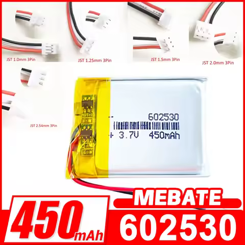 3.7V 450mAh Lipo Polymer Lithium Rechargeable Battery 602530 For MP3 GPS DVD Bluetooth DVD Recorder 