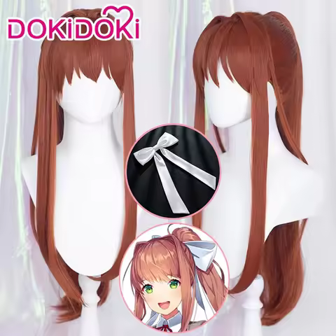 IN SOTCK Monika Cosplay Wig GAME Doki Doki Literature Club Cosplay DokiDoki Women Hair Literature Cl