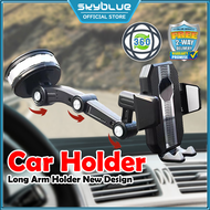 360 Degree Windscreen Long Arm Phone Holder With Sticker Neck Car Mount Stand For Kereta Moblie Sun Visor Mirror Myvi s