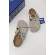 Kazima|Birkenstock Boston Birkenstock Shoes Suede Bag Half Slippers Gray Light