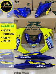 RAPIDO Cover Set YAMAHA Lc135 V8 GYTR Edition (267) Blue Coverset Sticker Tanam Stripe Tanam Body Co