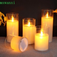 MXWANXI LED Flameless Candles Light, Acrylic Battery Operated Candles Lamp, Creative Simulation Romantic Flickering Fake Tealight Wedding