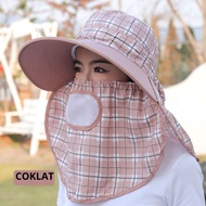 Topi Visor Lipat Wanita Anti UV Lebar / Topi Pantai Cadar / Topi Anti Panas / Topi Cadar/  Topi Mask