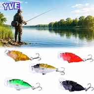 YVE 5PCS Topwater Fishing Lures, with Double Triple Hook 4cm 6g Popper Hard Lure, Durable Floating B