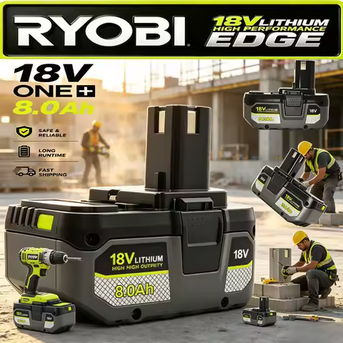 Ryobi ONE+ 18V 8.0Ah Replacement Battery Fit P102 P104 P108,Protection for long‑lasting Ryobi power 