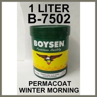 ▣ ♗ ⊙ BOYSEN B-7502 PERMACOAT SEMI GLOSS LATEX WINTER MORNING 1 LITER ----------------- 1 LITER B75