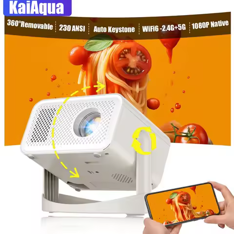 KaiAqua 4K 650ANSI HT23 Plus Native Portable Projector 1080P Auto Focus Keystone Correction BT5.2And