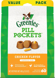 "พร้อมส่ง" Greenies Pill Pockets for dog ขนมป้อนยาสุนัข รสไก่ 30-60ชิ้น เลือกได้ทั้งเม็ด และแคปซูล U