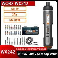 WORX Wx242 5Nm Electric Screwdriver Set 4V 2000MAh Small Mini Rechargeable Household Cordless Screwd