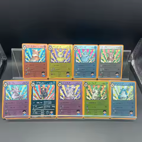 DIY Anime PTCG Self-made Original Vintage Hand-Drawn Style Eeveelutions Umbreon Jolteon Eevee Game C