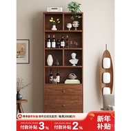 Small apartment wall-mounted solid wood storage rack new model2024Wine Cabinet for Living Room Displ