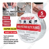 50mm 100mm 150mm Self-Adhesive Aluminum Foil Butyl Waterproof Tape 5 Meter Butyl Rubber Tape Roofing