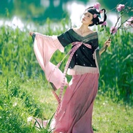 Tilting Cup Sequence Half-Sleeved Skirt Covered Knee Clothes Recovery Wei Jin North South Dynasty Bi