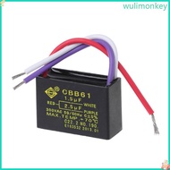 WU CBB61 Ceiling Fan Capacitor 1 5uF+2 5uF 3 Wire Capacitor Ceiling Fan Accessories