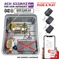 WIFI Autogate A3 Control Box with 3x Remote 4CH 433MHZ - for Arm Auto Gate System  (With / Without B