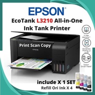 Epson L3210 L3250 All-in-One Refill Ink Printer Wifi/Print/Scan/Copy 003 ink🔥Special FreeGift🔥
