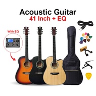 TECHNO (DM-41EQ) 41 Inch EQ Acoustic Guitar Cutaway + Accessories Set | Gitar Akustik Murah 吉他 + 配件