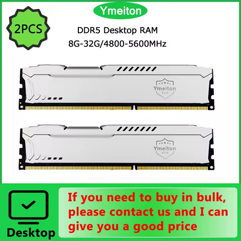 Ymeiton 2 pcs memoriam DDR5 desktop memory stick D5 4 /8G 16G 3 4800/5200/5600Mhz universal memory c